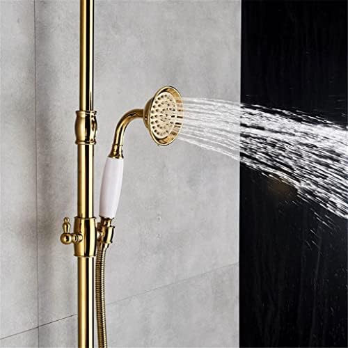 Golden Plate 8 Rainfall Shower Faucet with Handheld Shower System