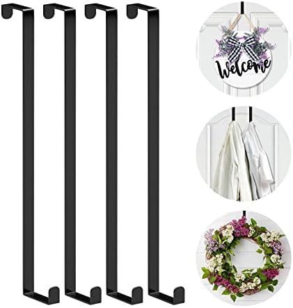 14 Inch Over The Door Hooks 4 Pack Black