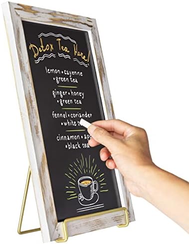 MyGift 10x14 Inch Chalkboard Menu Sign with Vintage Brass Easel Stand