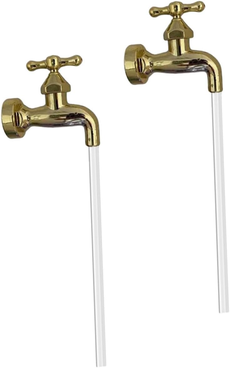 Yardenfun 2Sets Invisible Flowing Spout Water Fountain Faucet for Outdoor Decor