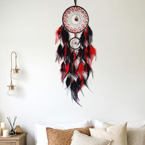 Black and Red Dream Catcher Wall Decor