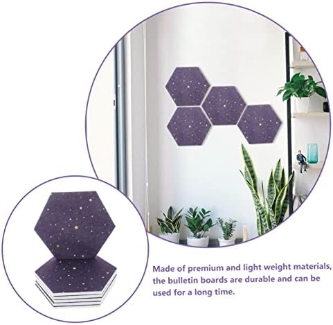 6pcs Hexagon Felt Bulletin Board Tiles for Home Office Decor