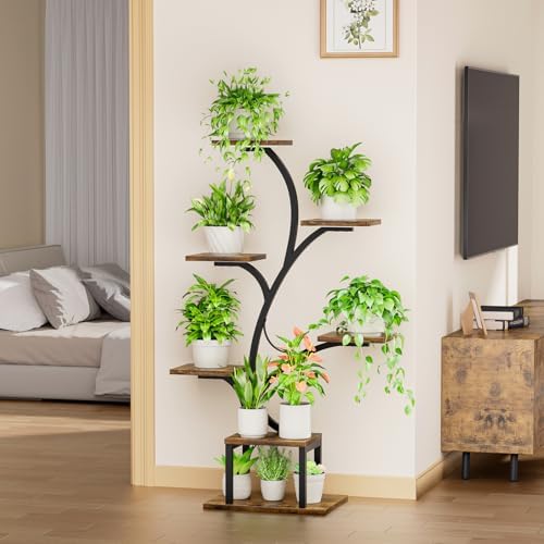 Plant Stand with Grow Lights - 7 Tier Metal Tree-Shaped Corner Stand