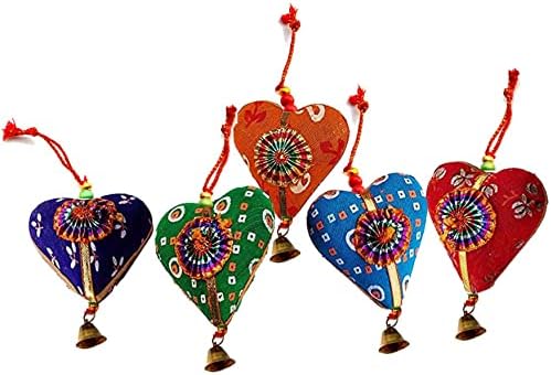 Rastogi Handicrafts Set of 5 Multi Colored Decorative Fabric Animals and Hearts