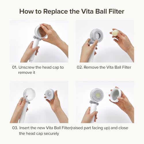 Vita Replacement Filter for Shower Head with Vitamin C and Moisturizing Ingredients