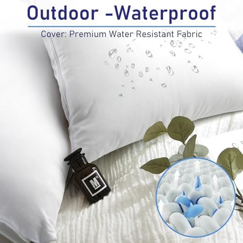 Pack of 4 12x20 Waterproof Pillow Inserts for Outdoor Use