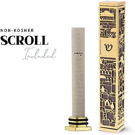 SURI Contemporary Mezuzah Door Accent Gold Gray