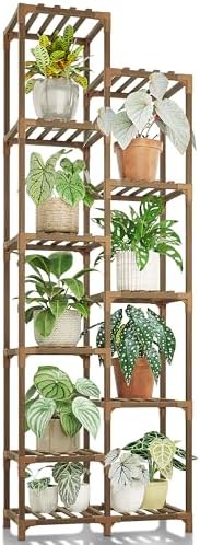 Bamworld 11-Tier Tall Plant Stand Wooden Display Rack