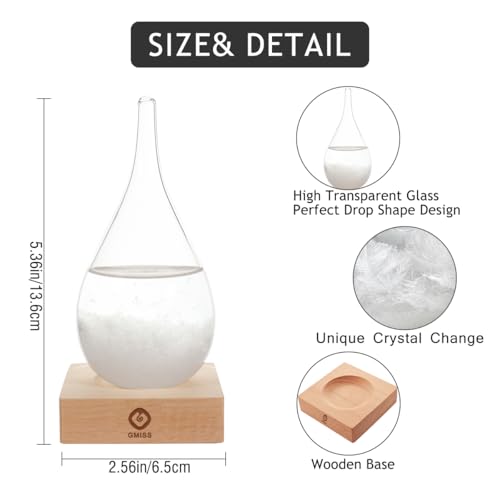 Storm Glass Weather Forecast Bottle with Crystal Display