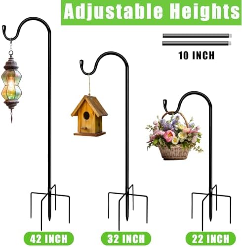 GATSUNS 42 Inch Adjustable Shepherds Hook for Outdoor Decor