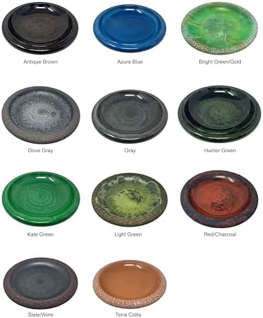 Tierra Garden Birdbath - 24x19 Red Fiber Clay Bowl and Stand