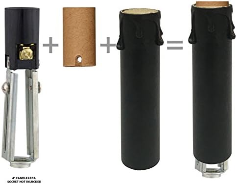 Royal Designs SCP-5006-4BK-6 4 Inch Candle Drip Sleeves Chandelier Socket Covers Black Set of 6