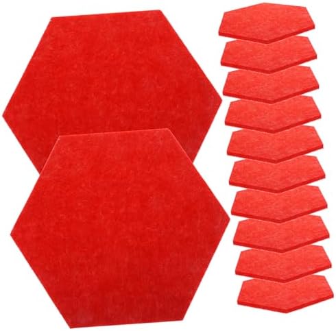 12pcs Hexagon Felt Bulletin Board Wall Tiles for Decor Photos Messages