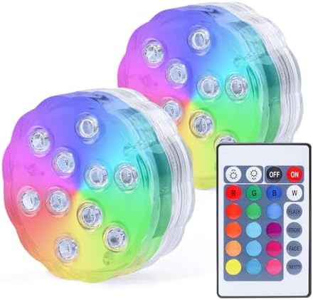 AquaMiracle 2-Pack Submersible LED Lights for Hot Tubs and Pools