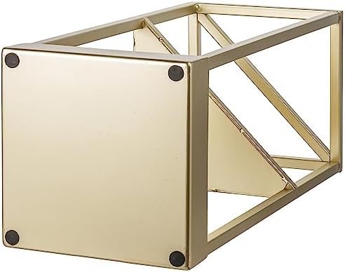 MyGift 20 Inch Tall Modern Brass Tone Metal Geometric Freestanding Entryway Umbrella Holder with Shelf and Drip Tray