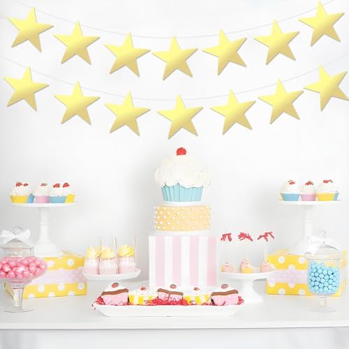 24 Pcs 11 Inch Gold Star Cutouts for Bulletin Board Wall Decorations