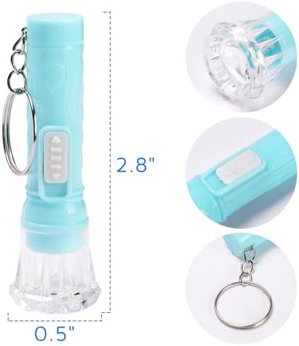 PROLOSO Mini Flashlight Keychains 50 Pcs Assorted Colors