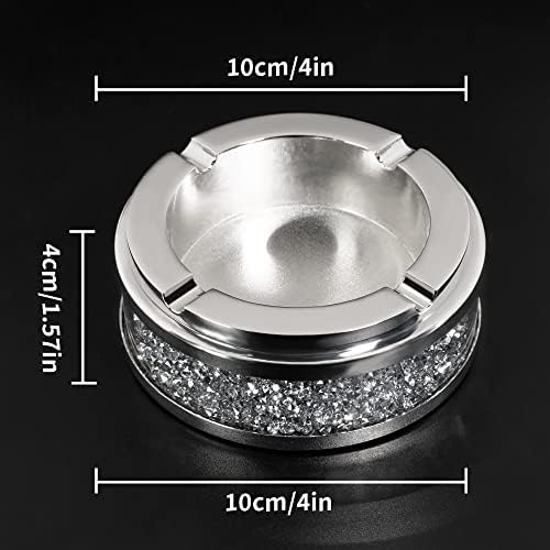 Silver Crushed Diamond Decorative Ashtray 4 x 4 x 157