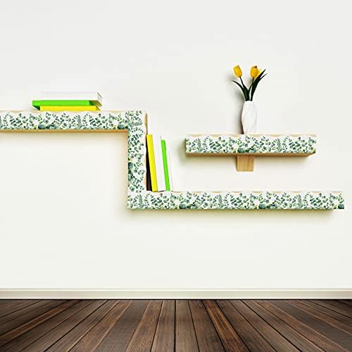 59ft Eucalyptus Boho Border Trim Decor Wall Decals Green Vintage Style