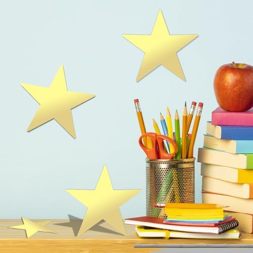 24 Pcs 11 Inch Gold Star Cutouts for Bulletin Board Wall Decorations