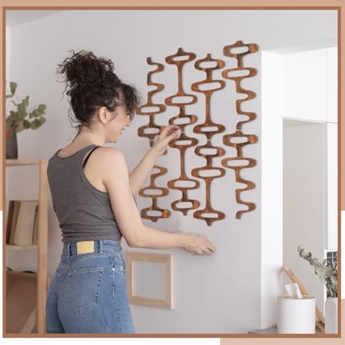 Wenqik 8 Pack 3D Wall Panels Decor Brown