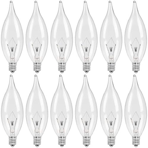 12-Pack E12 Candle Light Bulbs 40W Warm White 2500K Dimmable