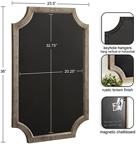 Hogan Framed Scalloped Magnetic Chalkboard Wall Decor