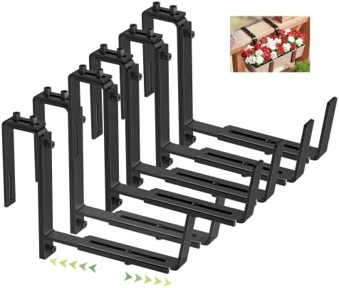 YM 6PCS Heavy Duty Adjustable Window Box Brackets