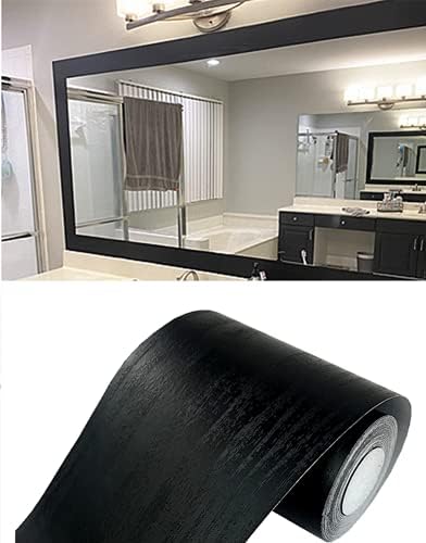 10M Black Wood Grain PVC Waterproof Wall Border Decor