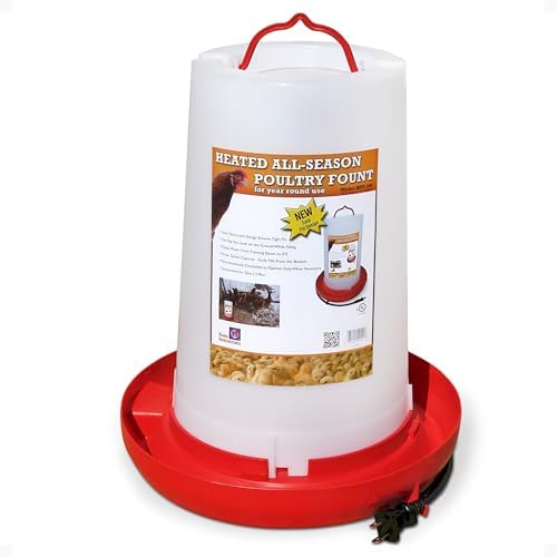 Farm Innovators Heated Chicken Waterer 3 Gallon Red