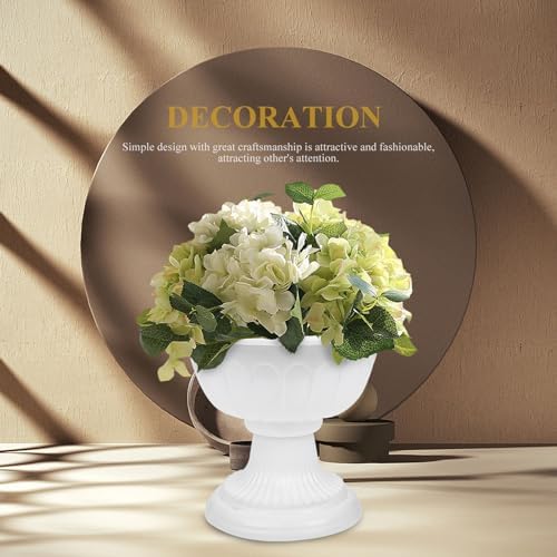 Yardwe 12Pcs White Plastic Urn Planters for Garden Porch Wedding Decor