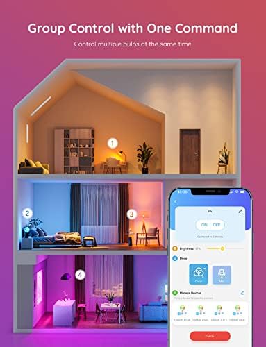 Govee Smart Light Bulbs 4 Pack with Alexa Compatibility