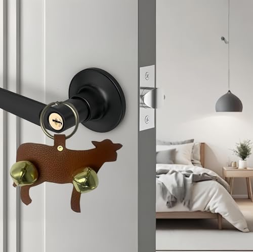 Handcrafted Leather Door Bells with Animal Shapes - 5 Styles Set Cat