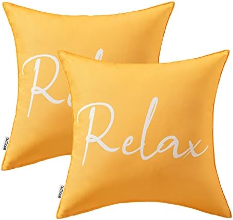 MIULEE Outdoor Waterproof Pillow Covers Set of 2