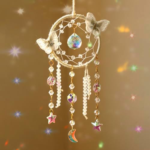 Artilady Butterfly Crystal Dream Catcher for Girls