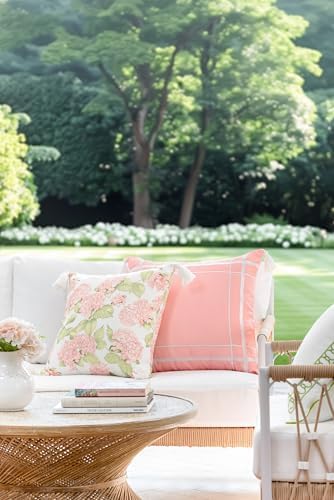 Hofdeco Premium Blush Pink Hydrangea Throw Pillow Cover 18x18