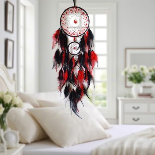 Black and Red Dream Catcher Wall Decor