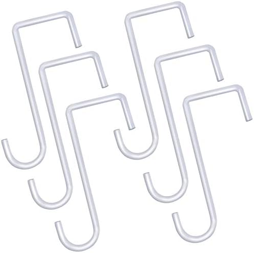 ESFUN 6 Pack 2x6 Inch Vinyl Fence Hooks for Hanging Lights Plants Bird Feeders Pool Equipment