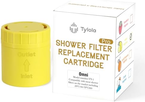 High Output Universal Shower Filter Cartridge with Vitamin C Lemon Scent 1 Pack for Chlorine and Heavy Metal Removal