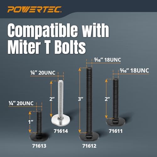 POWERTEC 48 Inch Miter T Track 2PK