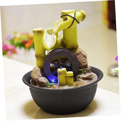 VICASKY 2pcs Miniature Tabletop Fountain Wood Water Wheel Decorations