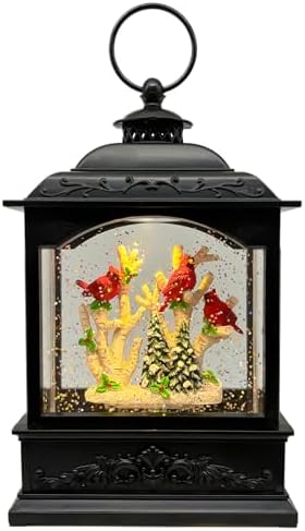 Christmas Snow Globe Lantern with Music Timer - LED Glittering Decor