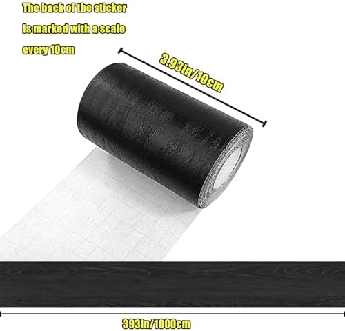 10M Black Wood Grain PVC Waterproof Wall Border Decor