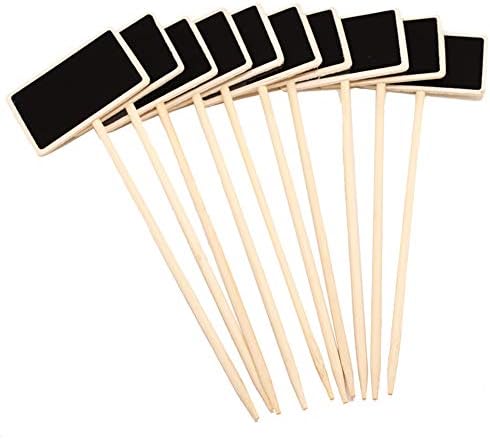 20 Pcs Mini Wood Chalkboard Stakes for Plant Tags and Decor