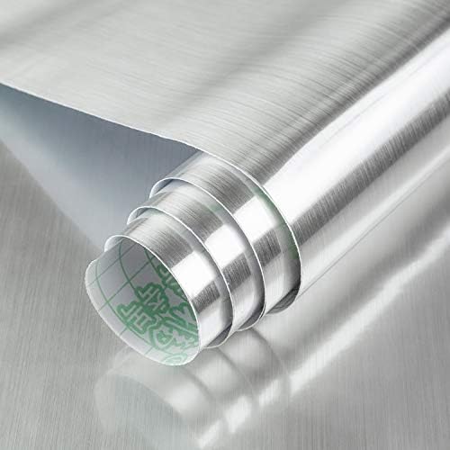 BAYYA Extra Wide Silver Metal Contact Paper for Kitchen Countertops and Appliances