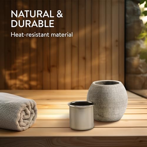Navaris Sauna Aromatherapy Stone Cup - Soapstone Aroma Bowl for Home Sauna