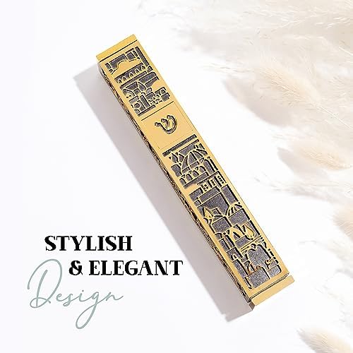 SURI Contemporary Mezuzah Door Accent Gold Gray