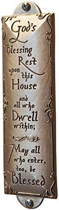 Gods Blessing Rest on This House Pewter Mezuzah
