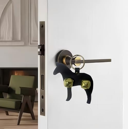 Handcrafted Leather Door Bells with Animal Shapes - 5 Styles Set Cat