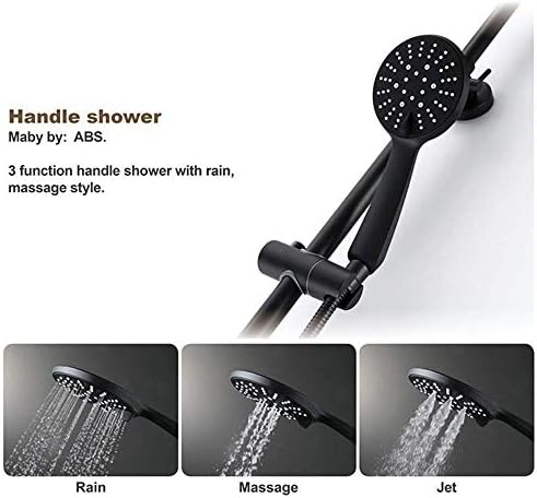 Modern Bathroom Shower Set with Brass 10 Inch Hand Shower and 3 Function Nozzle